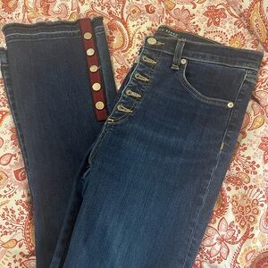 Veronica Beard Dark Blue Jeans with Red Accents